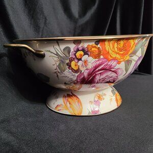 Mackenzie Childs White Flower Market Everything Bowl